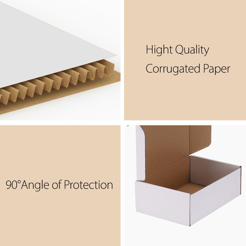 RLAVBL 11x8x2 Shipping Boxes Set of 30  White Corrugated Cardboard Mailer Box for Packing Mailing Small Business - Image 3
